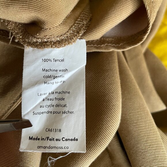 Amanda Moss Peggy Pant in Camel Tencel, Size Large - Picture 5 of 6